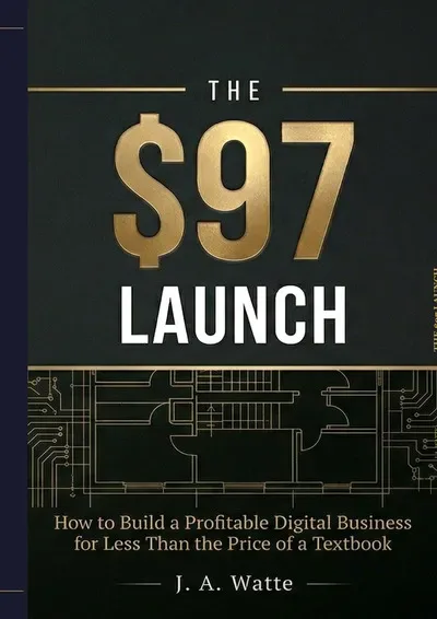 $97 Launch book cover — gold gradient with rocket icon