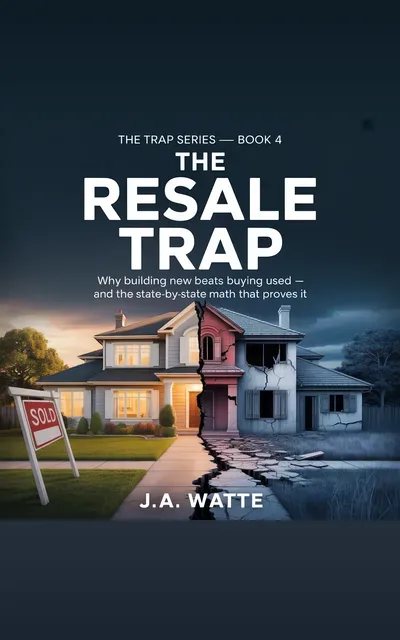 Resale Trap book cover — purple gradient with house icon