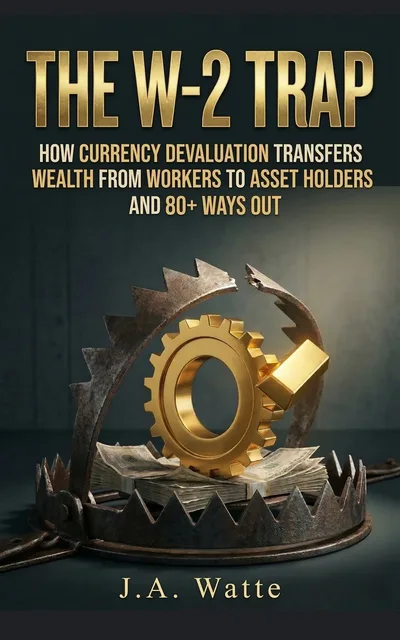 W-2 Trap book cover — red gradient with currency motif